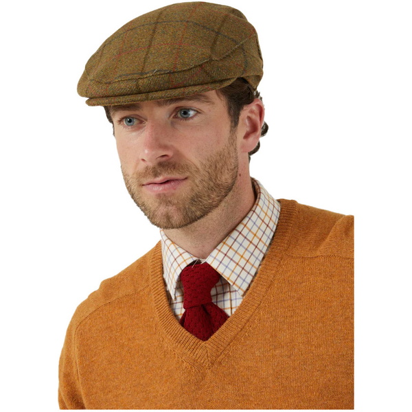 Alan Paine Mens Combrook Tweed Flat Cap COMGCAP - Thyme